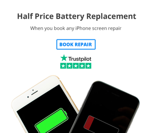 half price battery with any iphone screen repair